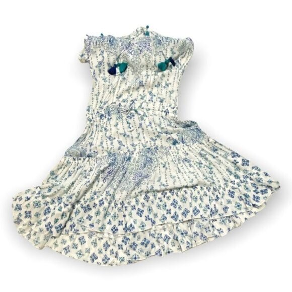 NWT Poupette St. Barth Clara Blue Parrot Mini Dress size L - Picture 11 of 15